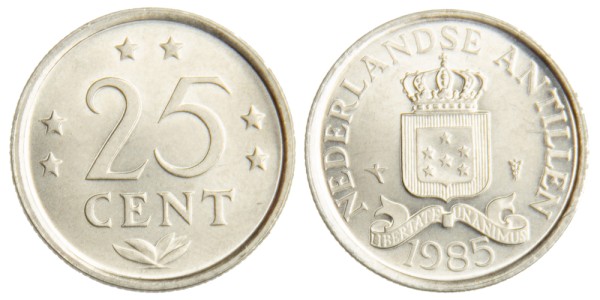 Нидерландские Антилы, 25 центов 1985 год