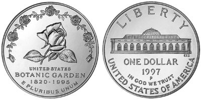 США, 1 доллар 1997 год, 175 лет Ботаническому саду