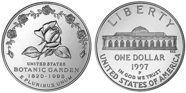 США, 1 доллар 1997 год, 175 лет Ботаническому саду