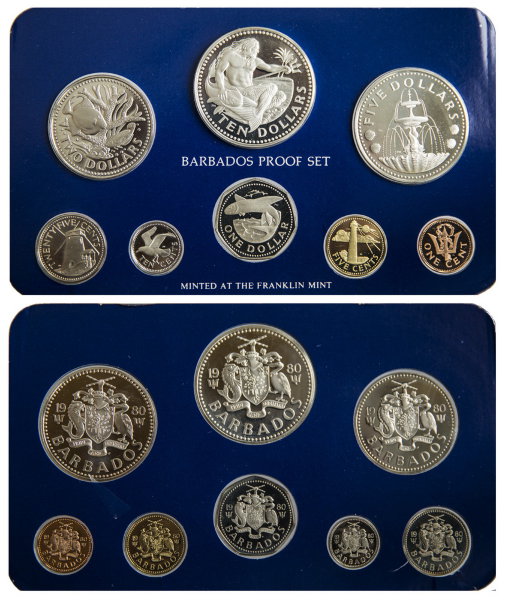 Барбадос, Набор монет 1980 год, ПРУФ