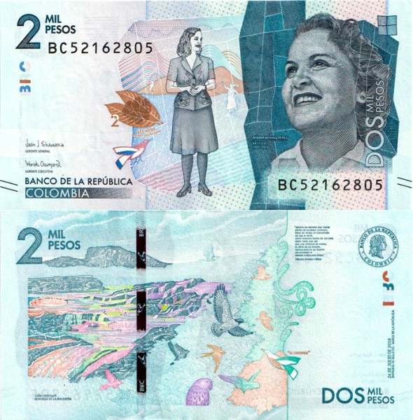 Колумбия 2000 песо 2018 (UNC Pick 458)