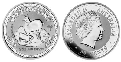 Австралия, 50 центов 2003 год, Год козы
