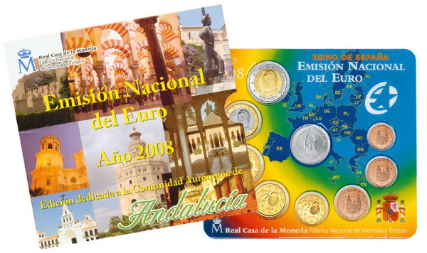 Испания, Набор монет 2008 года (буклет) Андалусия