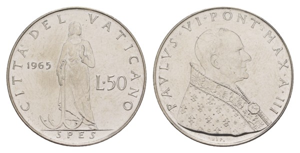 Ватикан, 50 лир 1965 год