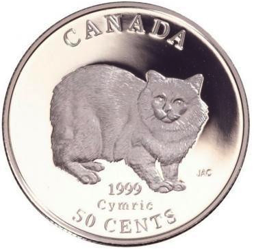 Канада 50 центов 1999 год - Кимрийская кошка