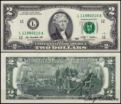 США 2 доллара 2009 (UNC Pick **) Federal Reserve Note