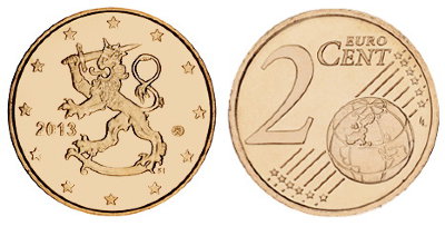 Финляндия, 2 цента 2013 (UNC, медь)