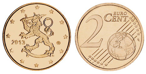 Финляндия, 2 цента 2013 (UNC, медь)