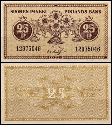 Финляндия 25 пенни 1918 (UNC Pick 33)