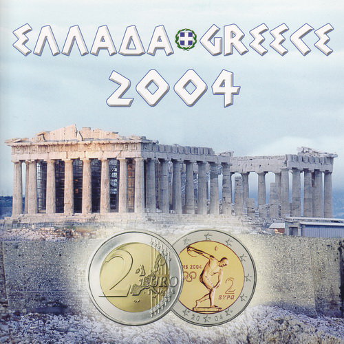 Греция, Набор монет 2004 года (буклет)