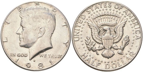 США, 50 центов 1981 год