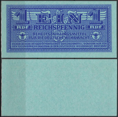 Германия 1 пфенниг 1942 UNC P.M32 Для вермахта