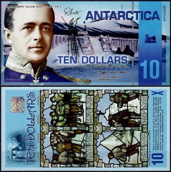 Антарктические территории 10 долларов 2009 год. UNC