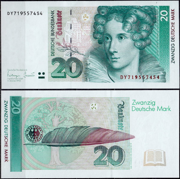 ФРГ 20 марок 1993 (UNC Pick 39b)