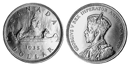 Канада, 1 доллар 1935 год, 25 лет правления Георга V