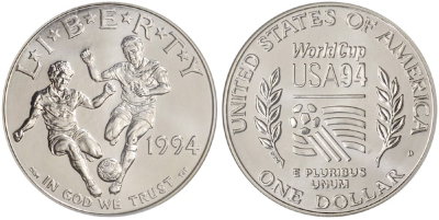 США, 1 доллар 1994 год, Чемпионат мира по футболу в США