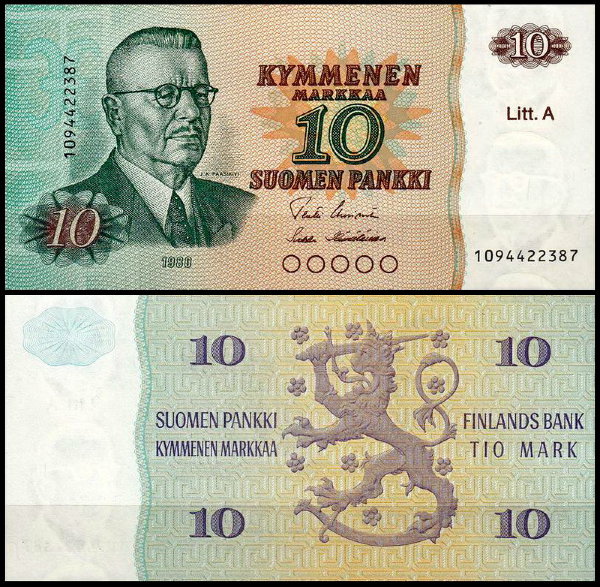 Финляндия 10 марок 1980 (UNC Pick 112)