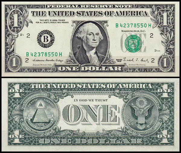 США 1 доллар 1988 (UNC Pick 480a) Federal Reserve Note