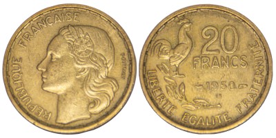 Франция, 20 франков 1950 год