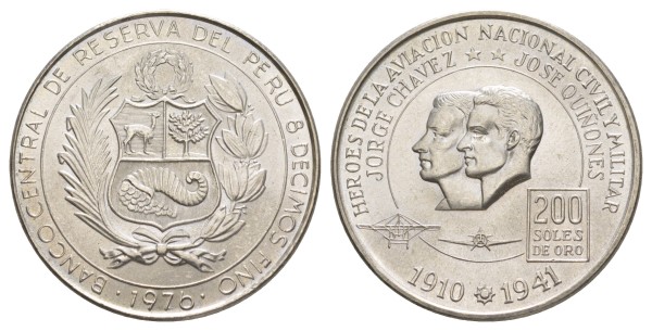 Перу, 200 соль 1976 год, Герои авиации Чавес и Киньонес