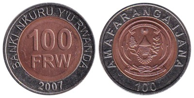 Руанда 100 франков 2007 год