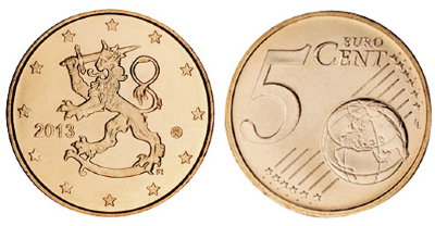 Финляндия, 5 центов 2013 (UNC, медь)