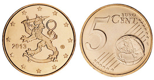 Финляндия, 5 центов 2013 (UNC, медь)