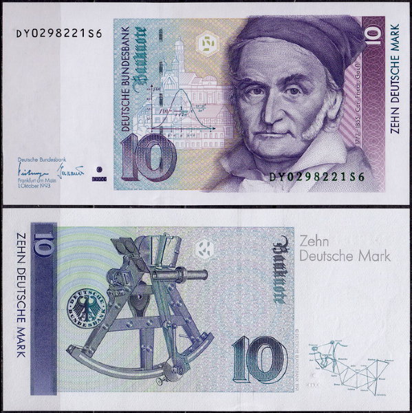 ФРГ 10 марок 1993 (UNC Pick 38с)