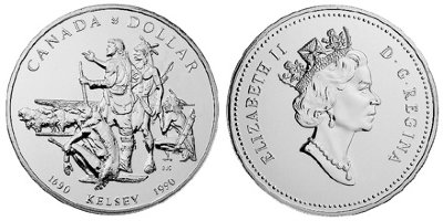 Канада, 1 доллар 1990 год, Экспедиция Генри Келси