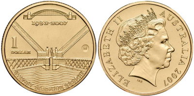 Австралия, 1 доллар 2007 год, Мост через сиднейскую бухту
