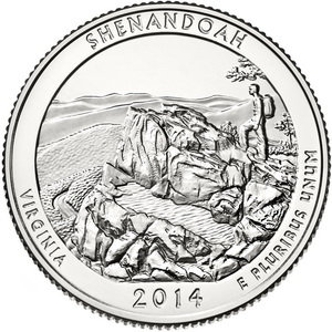 США, 25 центов 2014 год, Национальный парк Шенандоа