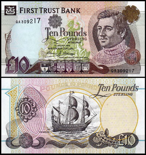 Ирландия 10 фунтов 1998 (UNC Pick 136)