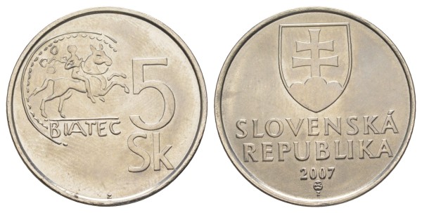 Словакия, 5 крон 2007 год