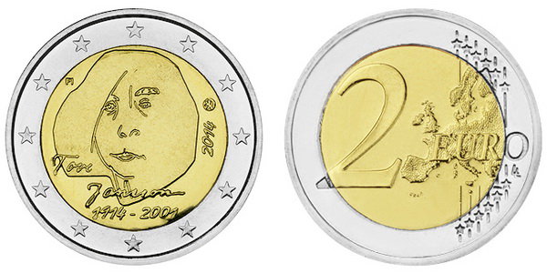 Финляндия, 2 евро 2014 (UNC) 100 лет со дня рождения Туве Янссон