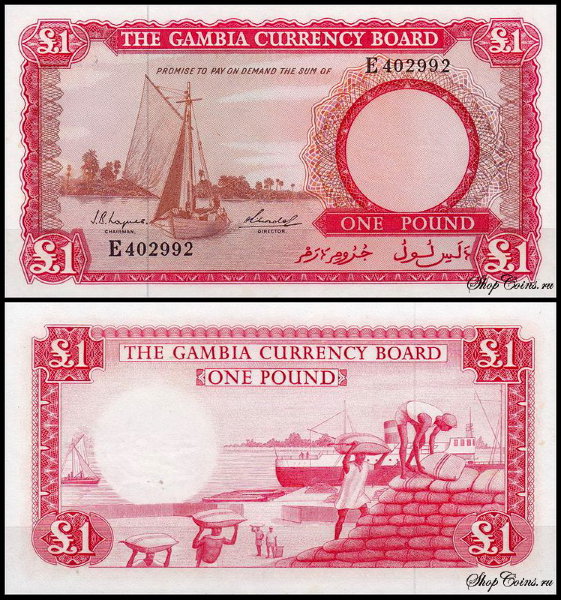Гамбия 1 фунт 1965-1970 (UNC Pick 2)