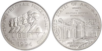 США, 1 доллар 1994 год, Мемориал «Американские женщины на военной службе»