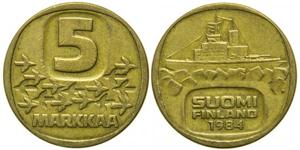 Финляндия, 5 марок 1984 год, XF