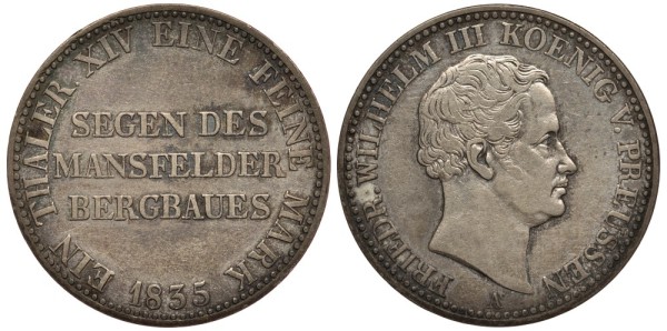 Пруссия 1 талер 1835 Фридрих Вильгельм III 