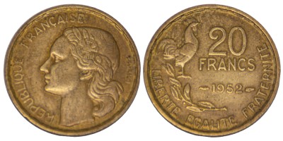 Франция, 20 франков 1952 год