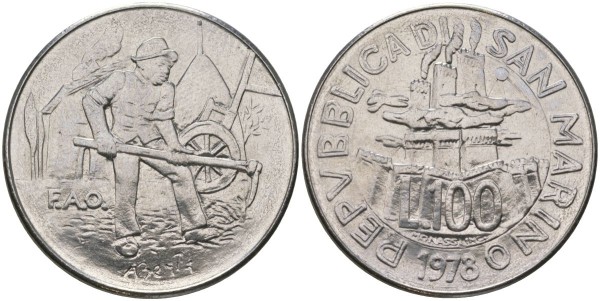 Сан Марино, 100 лир 1978 год