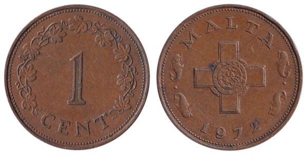 Мальта, 1 цент 1972 год