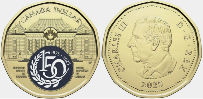 Канада, 1 доллар 2025 год - 150 лет Верховному Суду