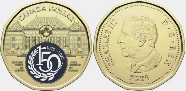 Канада, 1 доллар 2025 год - 150 лет Верховному Суду