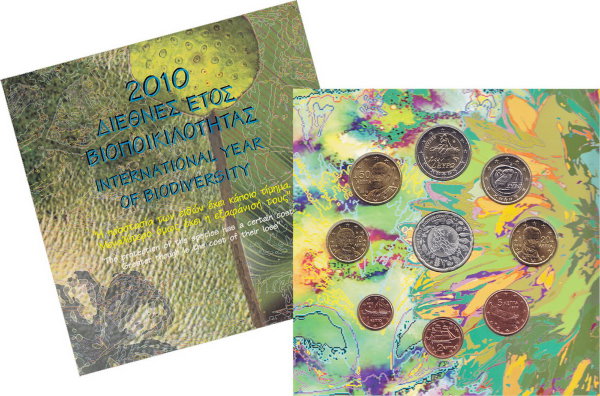 Греция, Набор монет 2010 года (буклет) Выпуск II