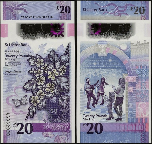 Ирландия 20 фунтов 2019 (UNC Pick NEW)