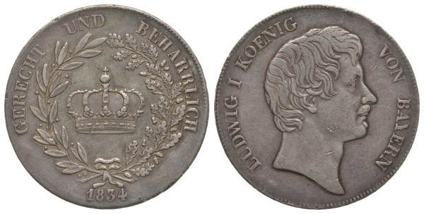 Бавария 1 талер 1834 Людвиг I (1825-1848)