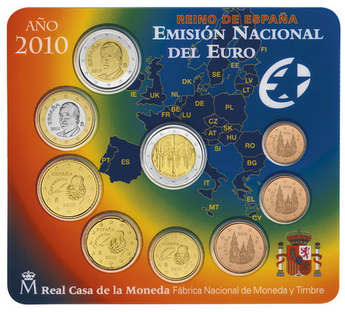 Испания, Набор монет 2010 года (блистер)