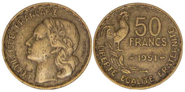 Франция, 50 франков 1951 год