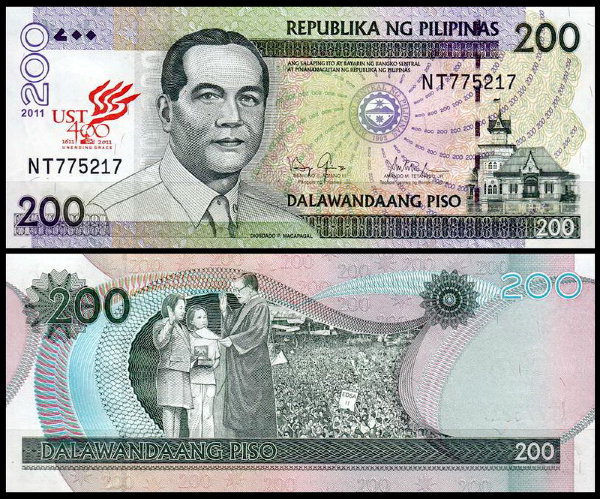 Филиппины 200 песо 2011 (UNC Pick 214a)