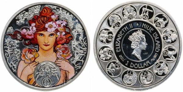 Ниуэ 1 доллар 2011 год - Знаки Зодиака, Рак